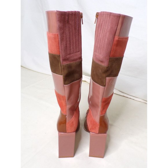 JEFFREY CAMPBELL Suede Lightspeed Patchwork Knee High Boots 7 NEW - Picture 9 of 14